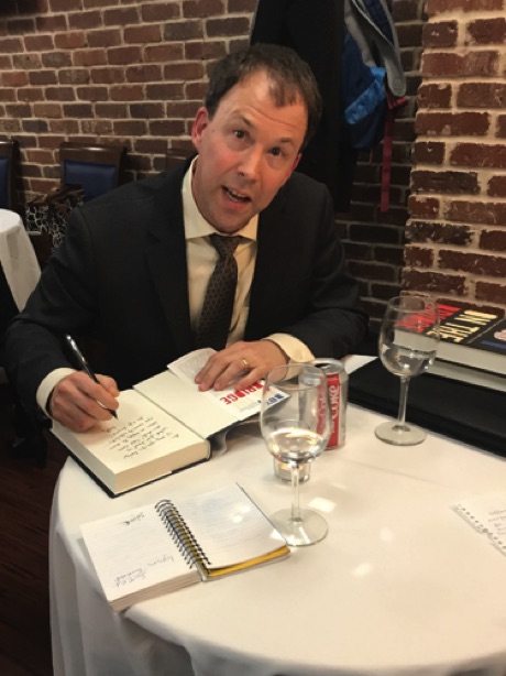 I've learned I'm incapable of talking to readers and signing books at the same time.